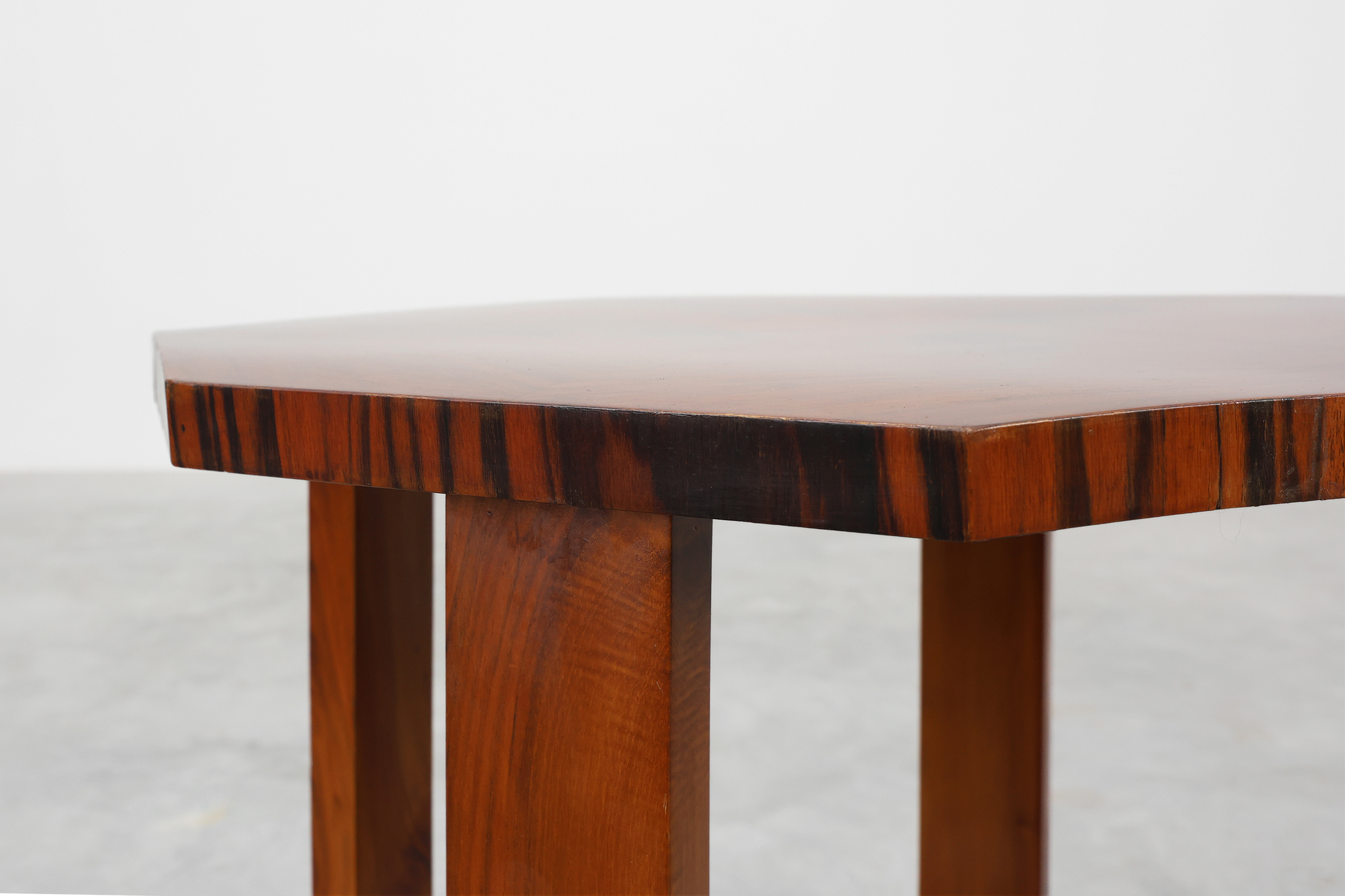 Octagonal Art Deco side or coffee table in wood, France 1920sthumbnail